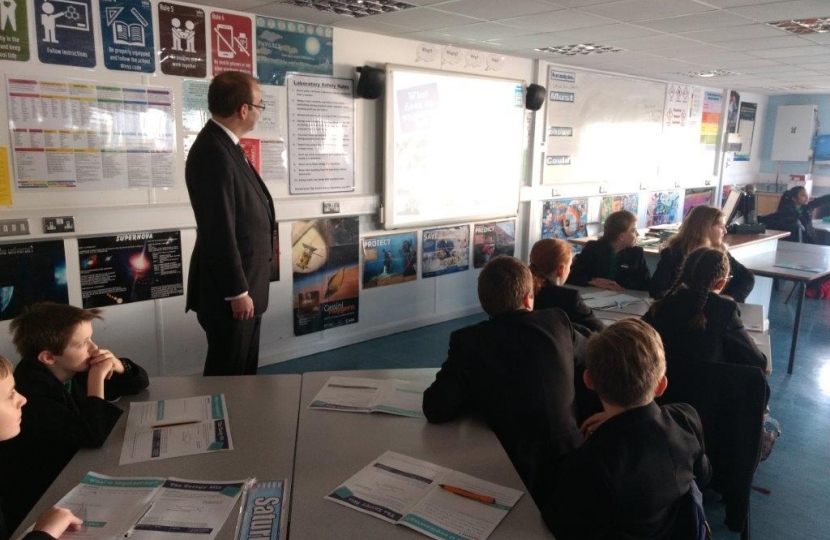 James speaks to year 7s at Shoebury High School