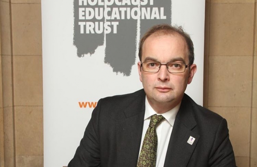 James Duddridge MP signing the Holocaust Educational Trust Book of Commitment