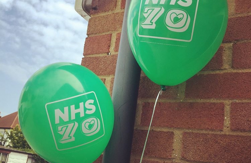 NHS 70 baloons