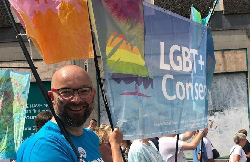 James supporting the LGBT community at Southend Pride