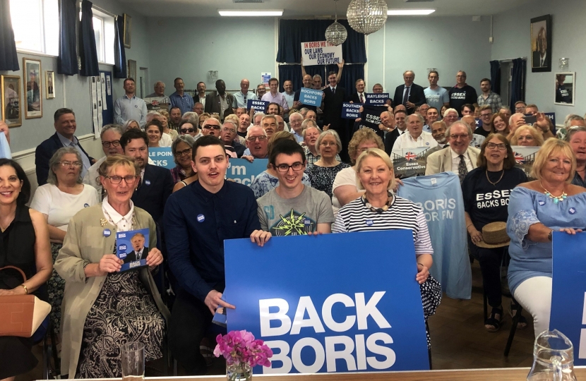 Jacob Rees-Mogg joined MPs James Duddridge, Sir David Amess, Mark Francois, Tom Pursglove and Peter Bone at the Back Boris rally