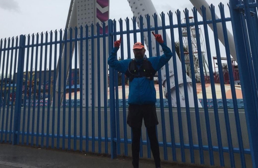 James Duddridge MP outside Adventure Island on Mile 20. 