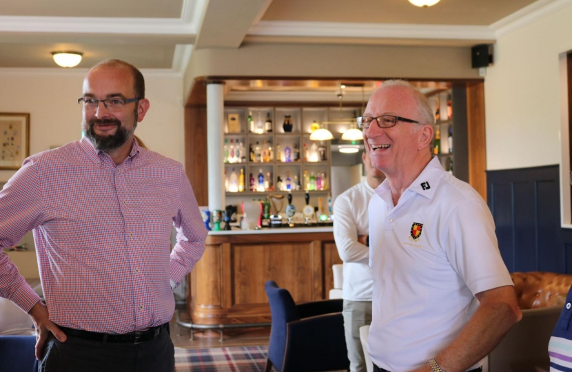 James Duddridge MP and Club Captain Neil Lupton inside the newly refurbished club house