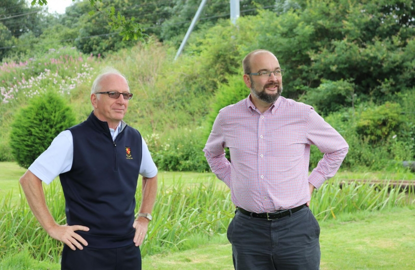 James Duddridge MP and Club Captain Neil Lupton at Rochford Hundred Golf Club