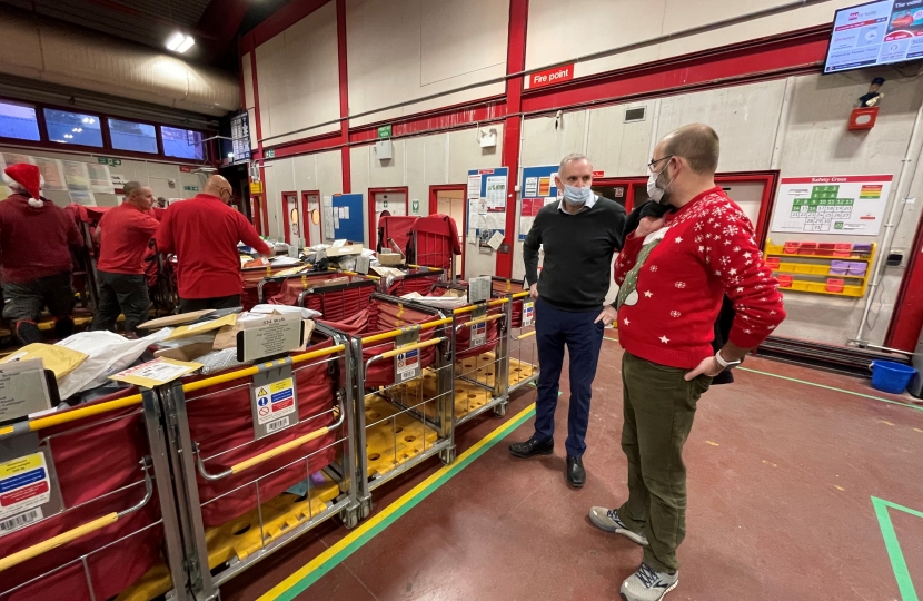 James Duddridge MP at Short Street Royal Mail sorting office