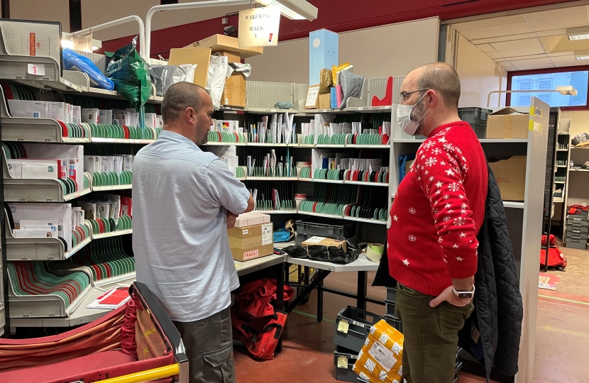 James Duddridge MP at Short Street Royal Mail sorting office