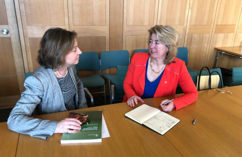 Photo of Anna Firth MP with the Minister for Environmental Quality and Resilience, Rebecca Pow MP.