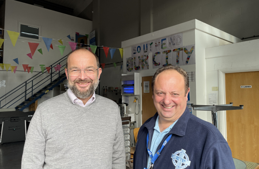 James visits St Vincent’s community centre