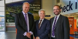 Chris Grayling and James Duddridge during a visit to Southend Airport