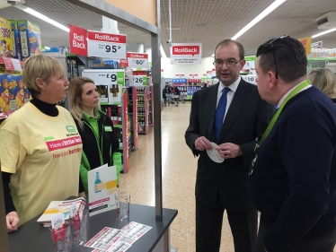 James visiting the drinkaware stand at asda