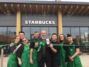 James Duddridge opening new drive thru starbucks