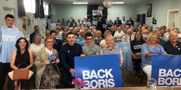 Jacob Rees-Mogg joined MPs James Duddridge, Sir David Amess, Mark Francois, Tom Pursglove and Peter Bone at the Back Boris rally