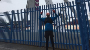 James Duddridge MP outside Adventure Island on Mile 20. 