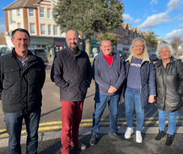 James meets with residents in Thorpe Bay on Friday. 